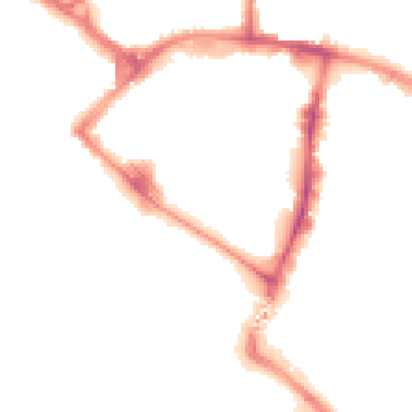 Night-time road noise heatmap for TN23 1RG