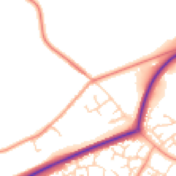Daytime road noise heatmap for TN23 3AH
