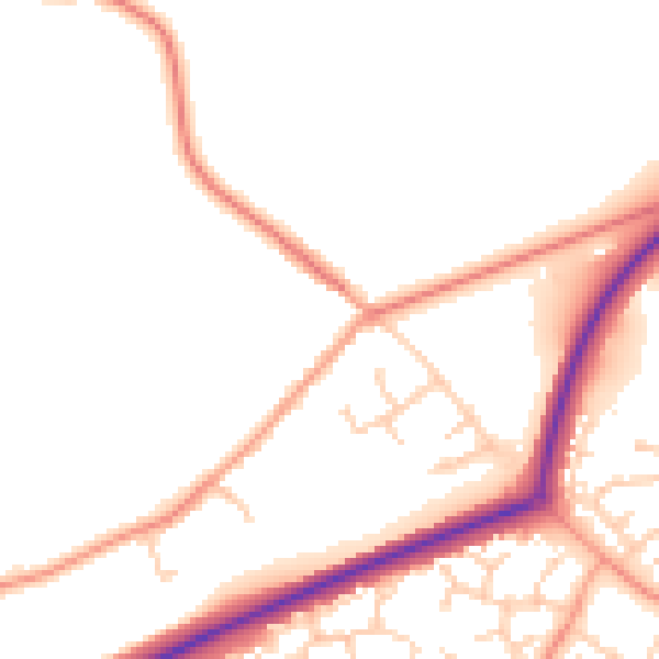 Daytime road noise heatmap for TN23 3AJ