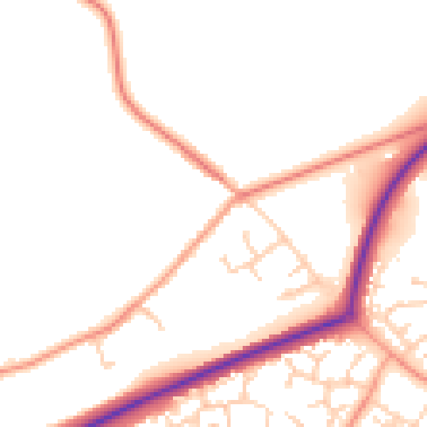 Daytime road noise heatmap for TN23 3AL