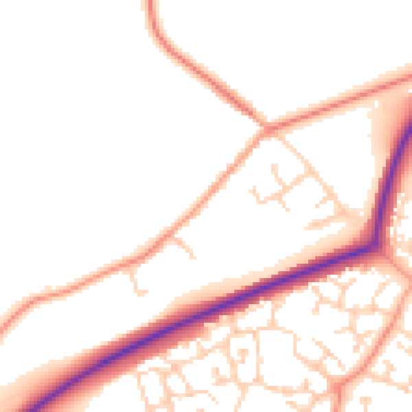 Daytime road noise heatmap for TN23 3AS