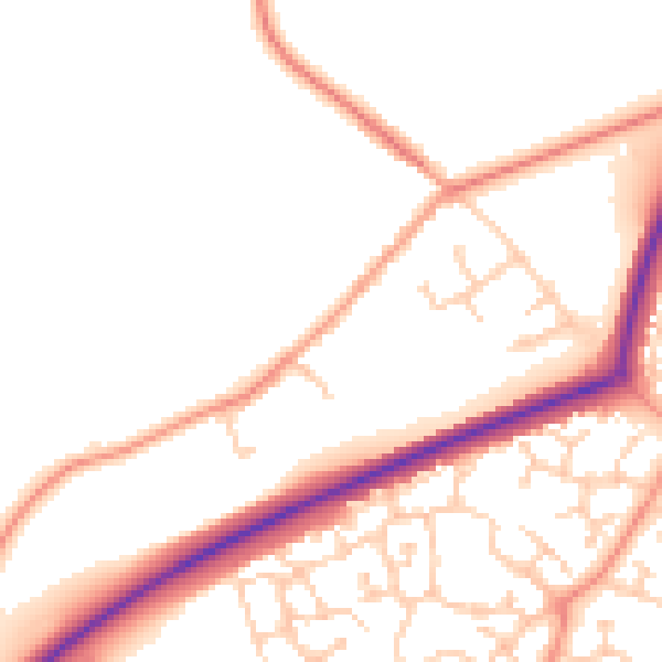 Daytime road noise heatmap for TN23 3AT