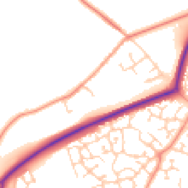 Daytime road noise heatmap for TN23 3AU