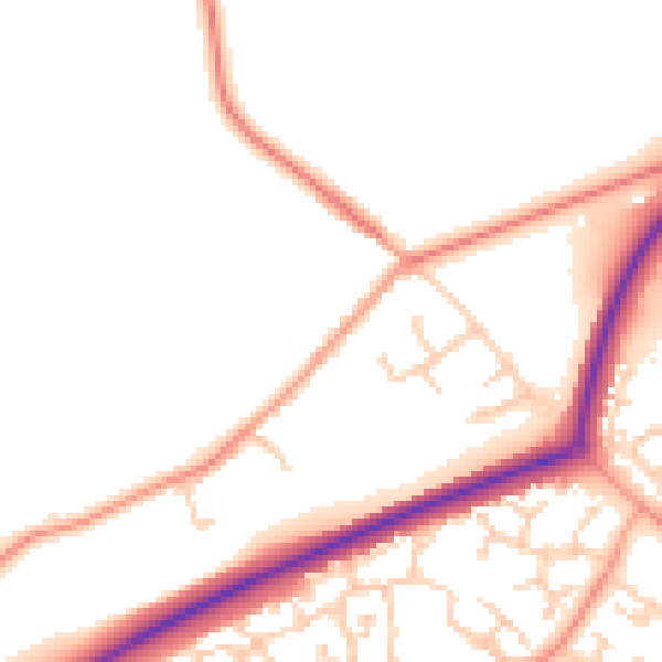 Daytime road noise heatmap for TN23 3AW