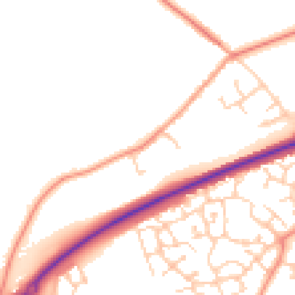 Daytime road noise heatmap for TN23 3AX