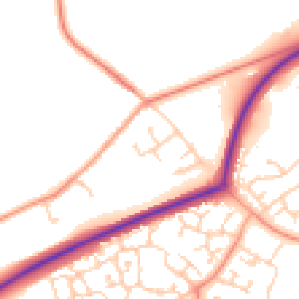 Daytime road noise heatmap for TN23 3BD