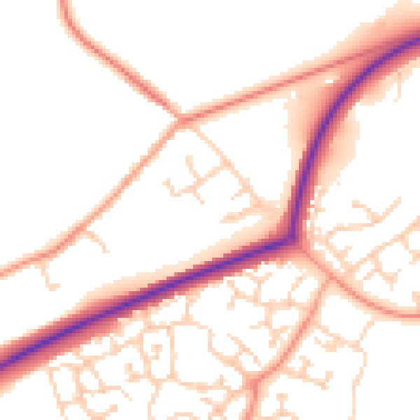 Daytime road noise heatmap for TN23 3BG
