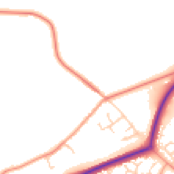 Daytime road noise heatmap for TN23 3DD