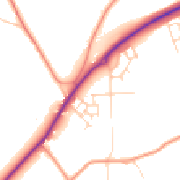 Daytime road noise heatmap for TN23 3DH