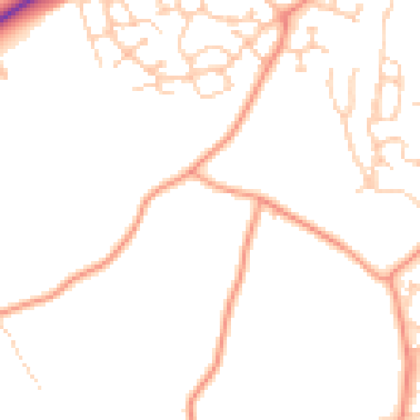Daytime road noise heatmap for TN23 3DT
