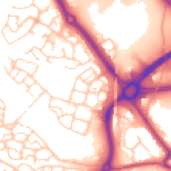 Daytime road noise heatmap for TN23 3FB