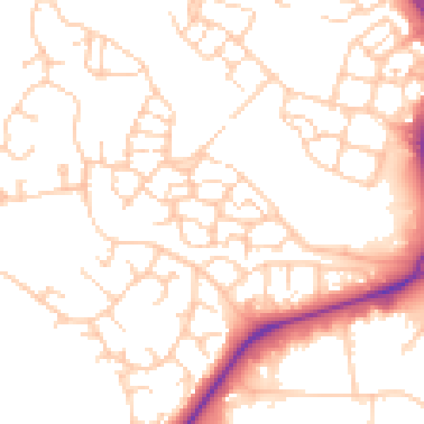 Daytime road noise heatmap for TN23 3FJ