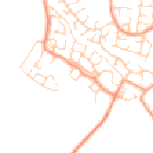 Daytime road noise heatmap for TN23 3JA
