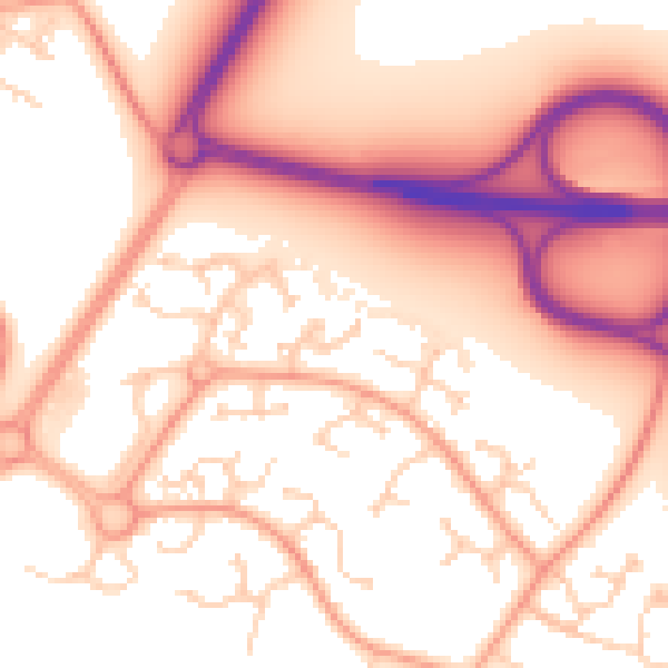 Daytime road noise heatmap for TN23 3NG