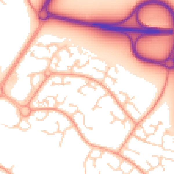Daytime road noise heatmap for TN23 3NL