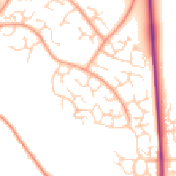 Daytime road noise heatmap for TN23 3NU