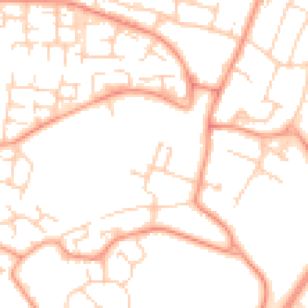 Daytime road noise heatmap for TN23 3NY