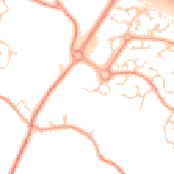 Daytime road noise heatmap for TN23 3NZ