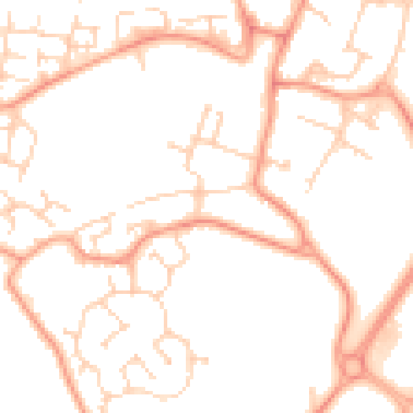 Daytime road noise heatmap for TN23 3PJ