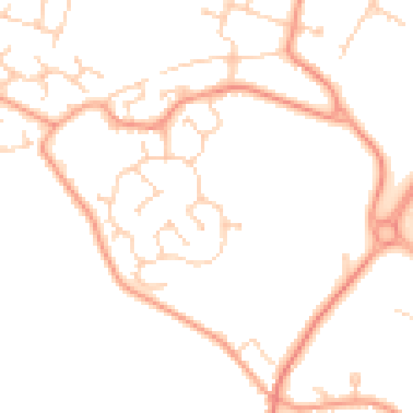 Daytime road noise heatmap for TN23 3PZ