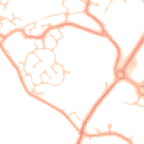 Daytime road noise heatmap for TN23 3QU