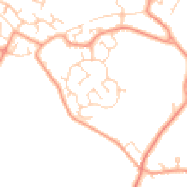 Daytime road noise heatmap for TN23 3QY