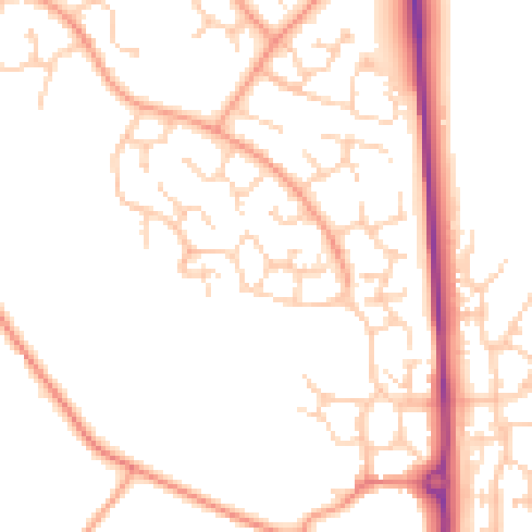 Daytime road noise heatmap for TN23 3RE