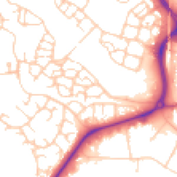 Daytime road noise heatmap for TN23 3SJ