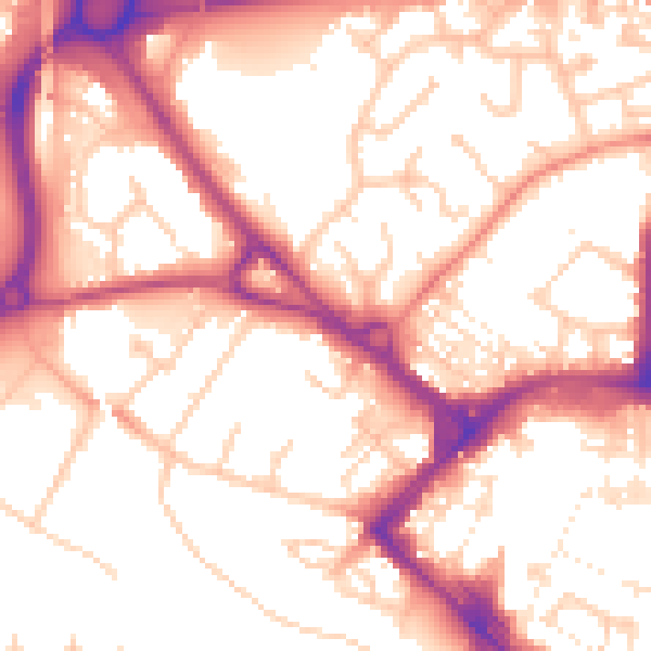 Daytime road noise heatmap for TN23 3TN