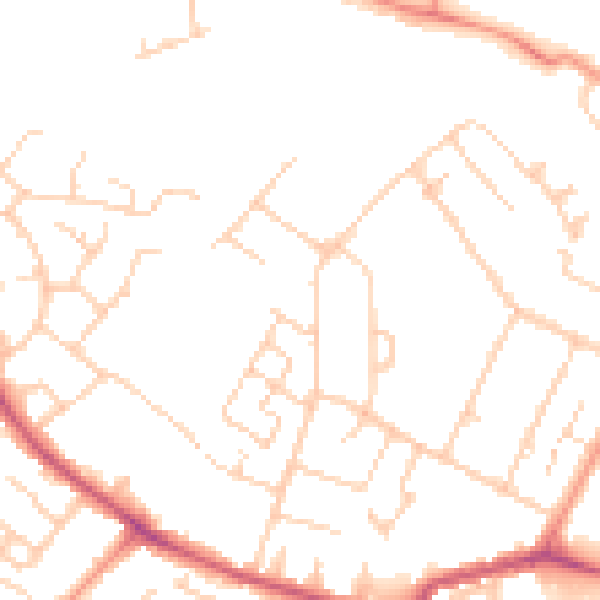 Daytime road noise heatmap for TN23 4AF