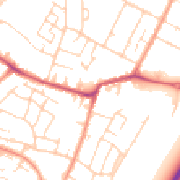 Daytime road noise heatmap for TN23 4AS