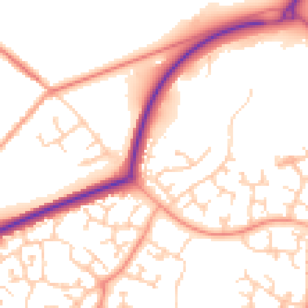 Daytime road noise heatmap for TN23 4GP