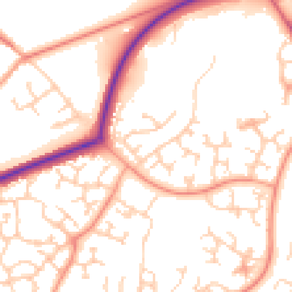 Daytime road noise heatmap for TN23 4GT