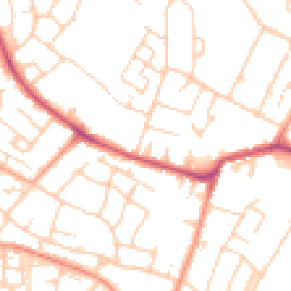 Daytime road noise heatmap for TN23 4NR