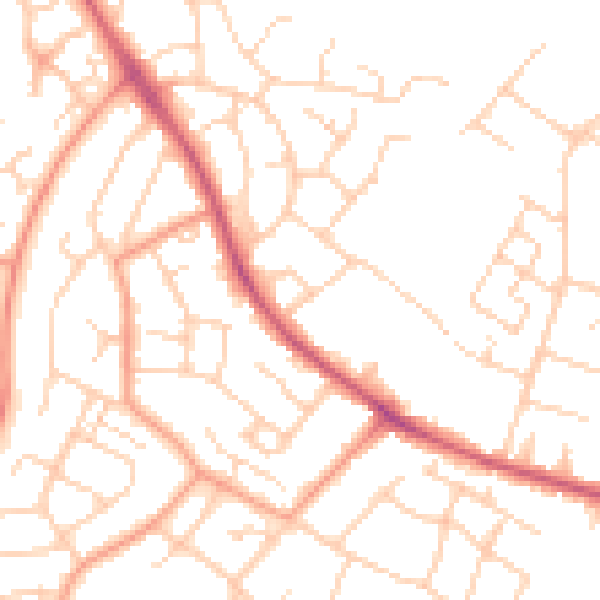 Daytime road noise heatmap for TN23 4RE