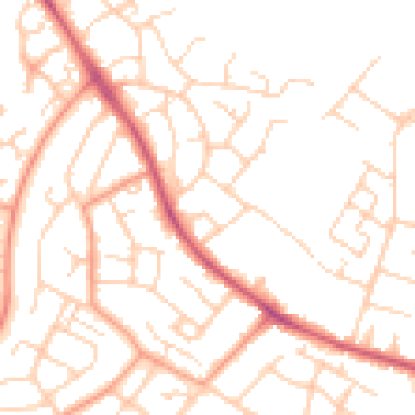 Daytime road noise heatmap for TN23 4RG