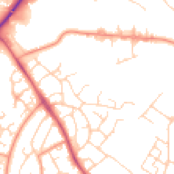 Daytime road noise heatmap for TN23 4XE