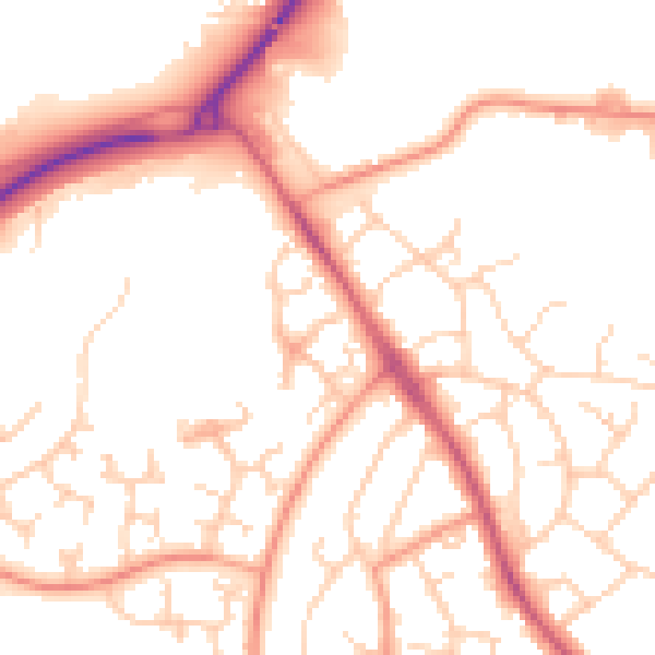 Daytime road noise heatmap for TN23 4XT