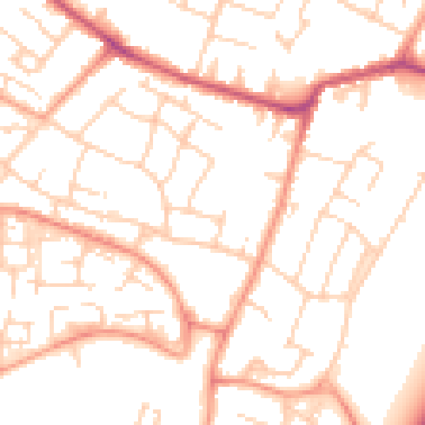 Daytime road noise heatmap for TN23 5BU