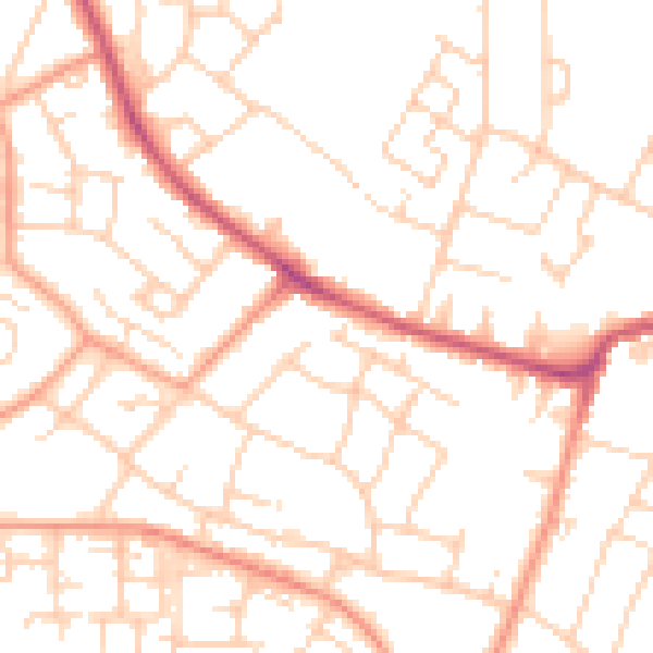 Daytime road noise heatmap for TN23 5BW