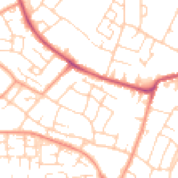 Daytime road noise heatmap for TN23 5BX