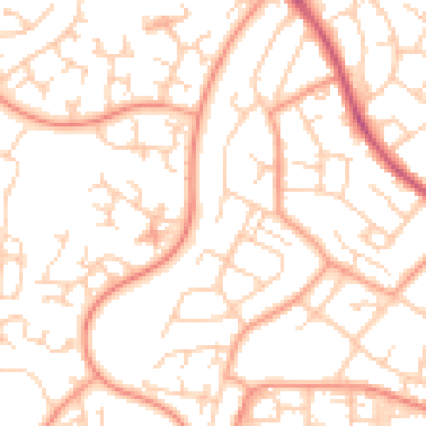 Daytime road noise heatmap for TN23 5DH