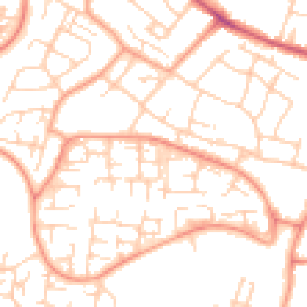 Daytime road noise heatmap for TN23 5ES