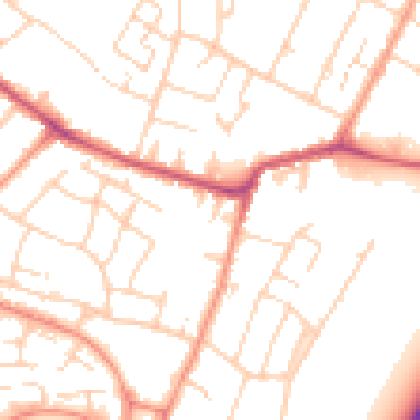 Daytime road noise heatmap for TN23 5QR