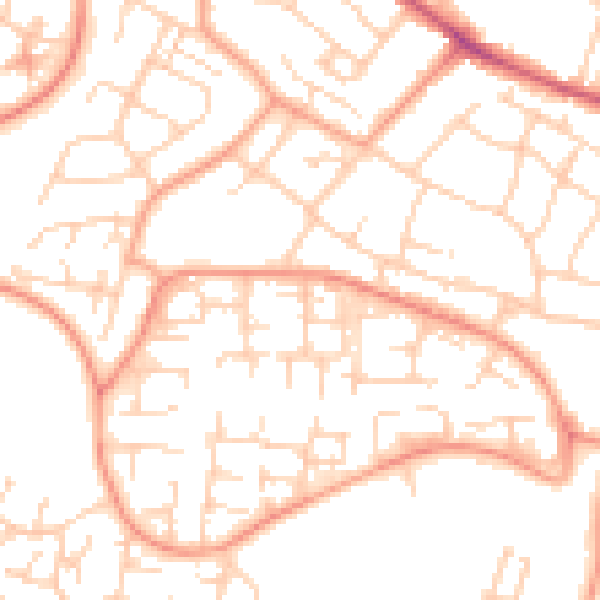 Daytime road noise heatmap for TN23 5SF