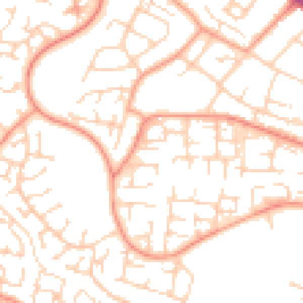 Daytime road noise heatmap for TN23 5SP