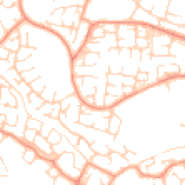 Daytime road noise heatmap for TN23 5TA