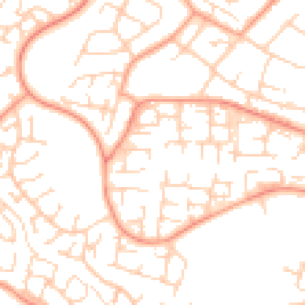 Daytime road noise heatmap for TN23 5TX