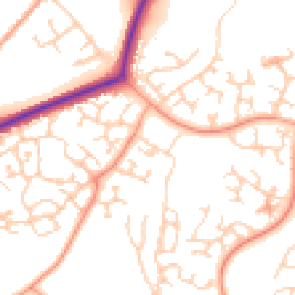 Daytime road noise heatmap for TN23 5UU