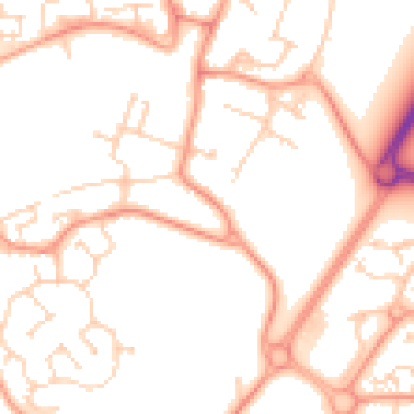 Daytime road noise heatmap for TN23 6AA